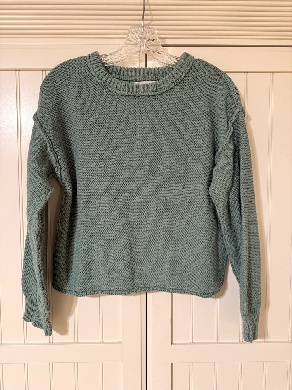 By Together Dusty Sage Crewneck Knit Sweater